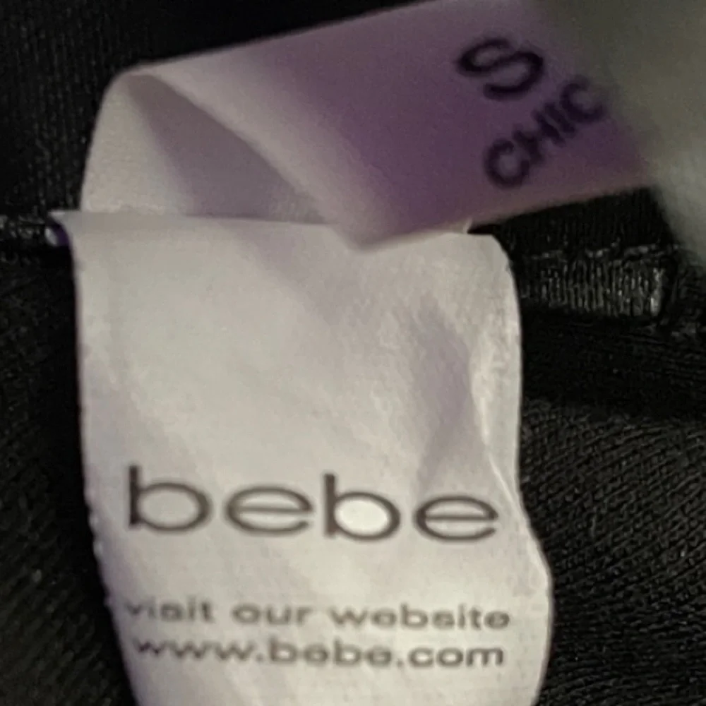 Bebe Bikercore Jet Black Leggings With Faux Leather Paneling - Picture 2 of 9